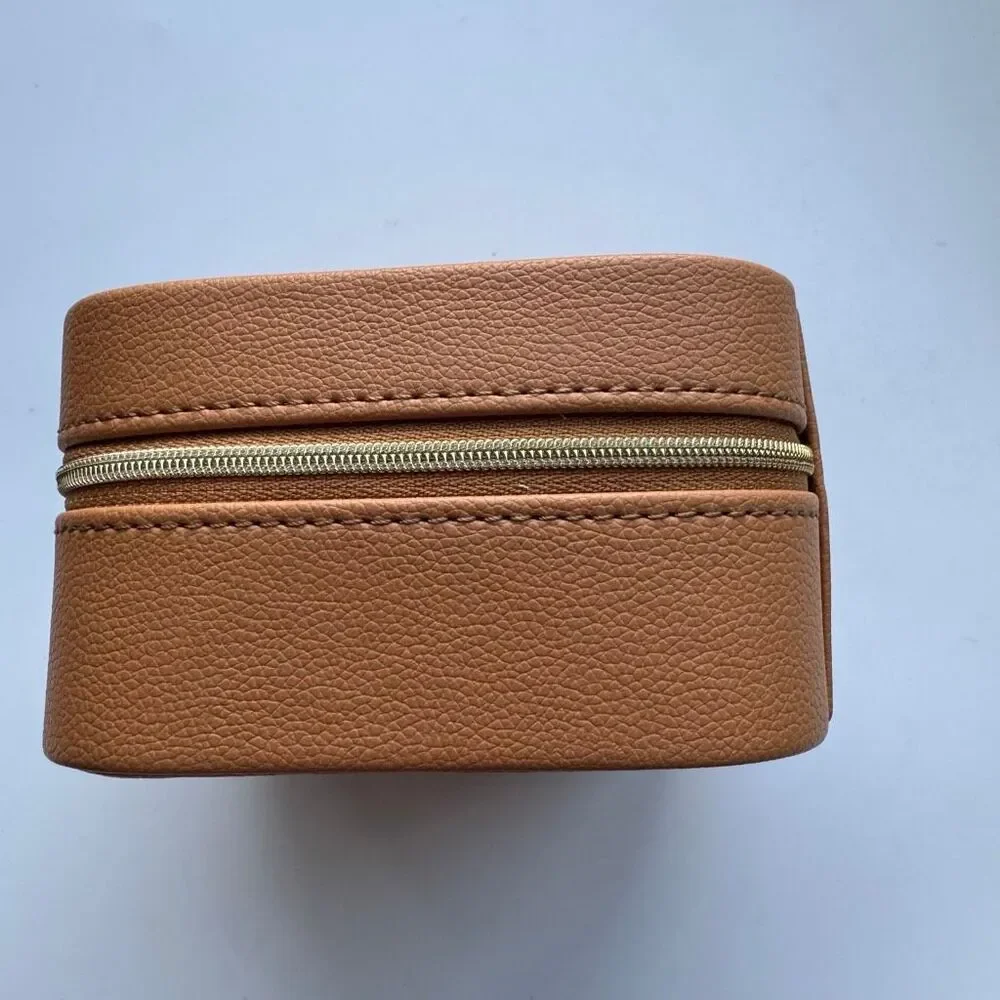 Samara Chestnut Vegan Leather Mini Organizer Portable Display Travel Jewelry Box